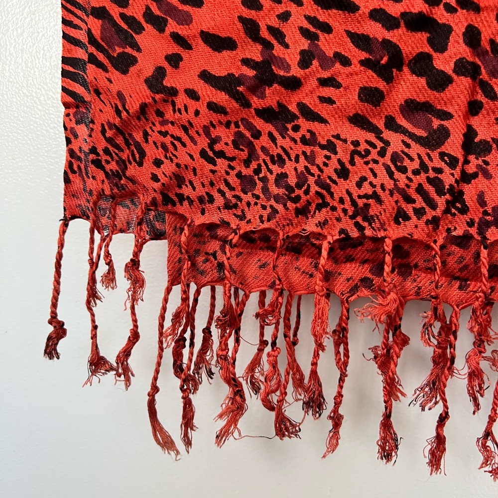 Orange stripe scarf